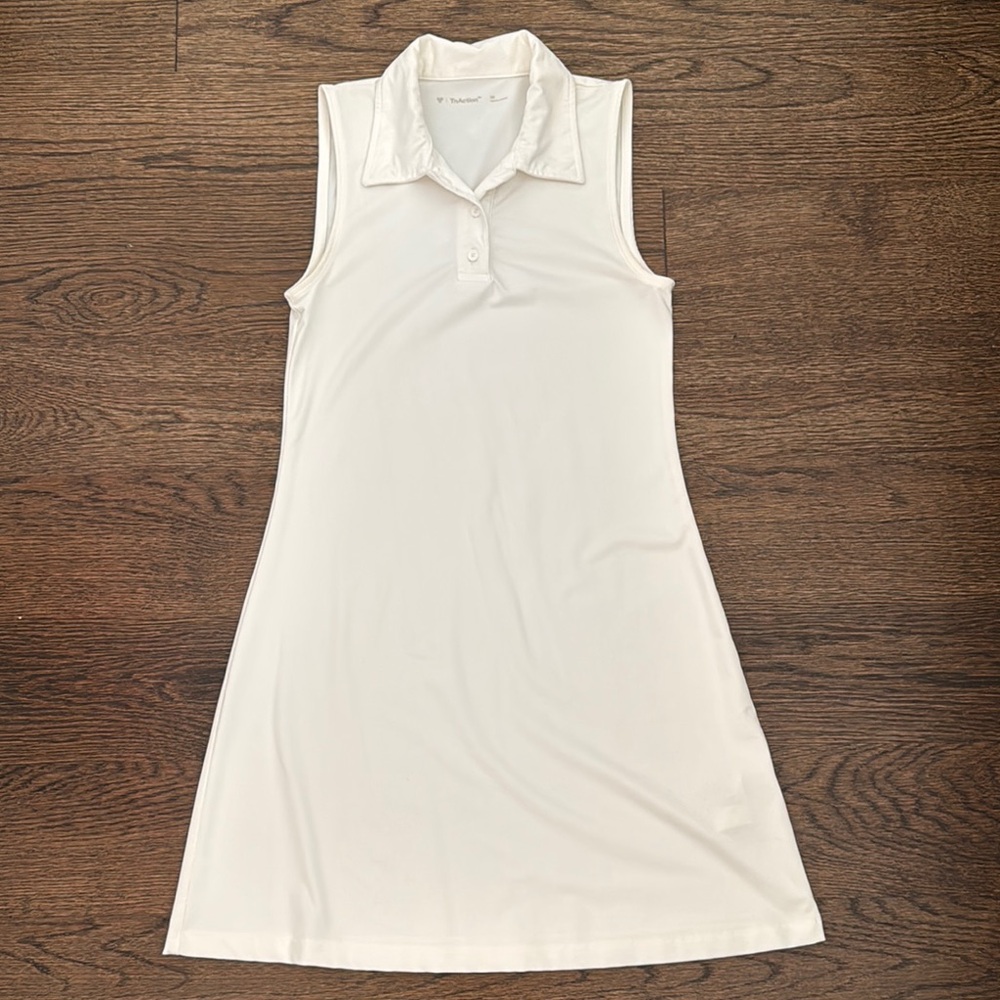 Aritzia White Sleeveless Polo Tennis Dress